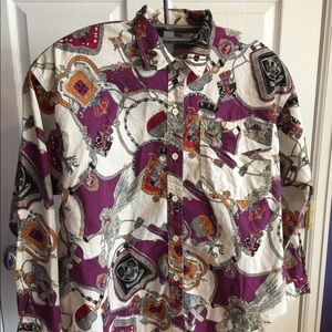 Vintage All Over Print Button Down